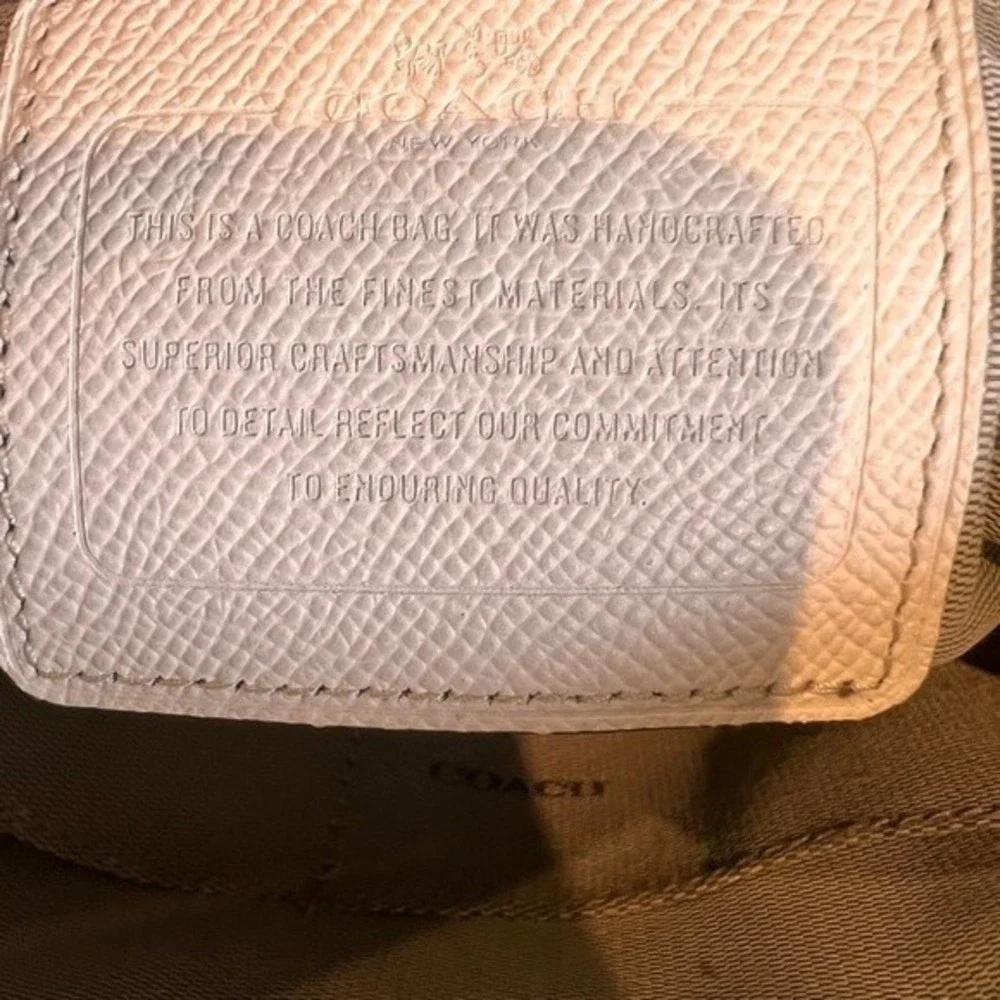 Coach Beige Leather Tote Bag